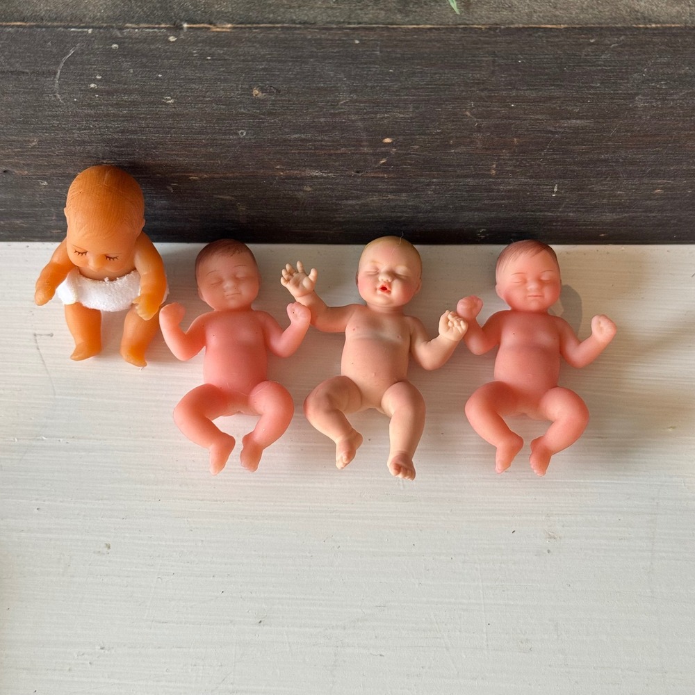 Zuri my Miniature Silicone Baby Dolls Set of 4 Realistic Newborn Figures Squishy
